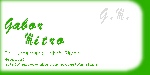 gabor mitro business card